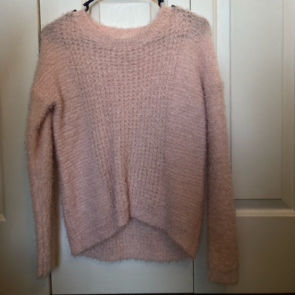 Fuzzy pink sweater